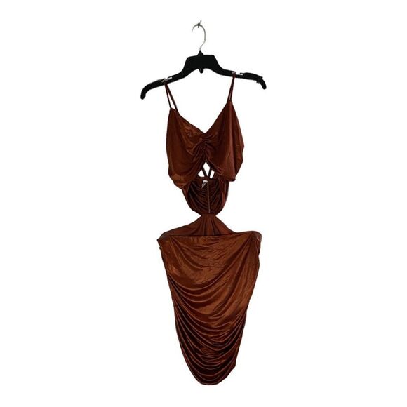 NWT BP rusched cutout dress in red pomegranate size L - Picture 2 of 7